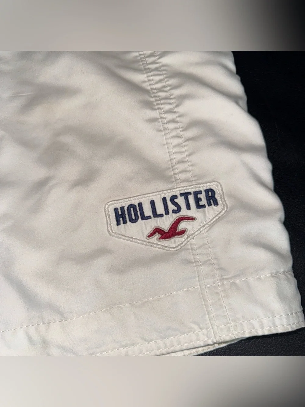 Hollister Surf Board Shorts Small Swim trunks Vintage Retro Beach Skater White